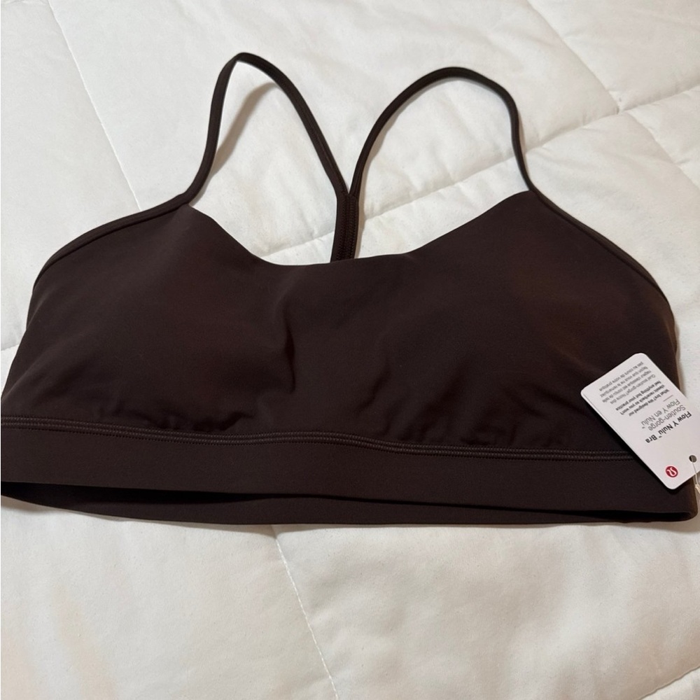 NWT lululemon flow y bra espresso size 12